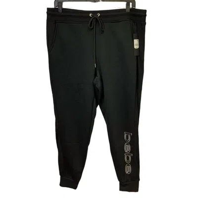 Bebe Women's Ribbed Side Inserts Jogger In Black