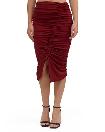 Bebe Women's Ruched Matte Jersey Skirt In Red