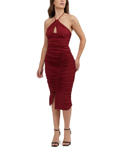 Bebe Women's Ruched Matte Jersy Top In Red
