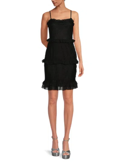 Bebe Women's Ruffle Mini Dress In Black
