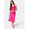 Bebe Women's Satin Midi Slip Dress In Pink