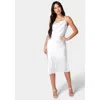 Bebe Women's Satin Midi Slip Dress In White