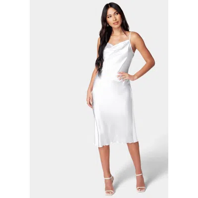 Bebe Women's Satin Midi Slip Dress In White