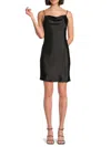 Bebe Women's Satin Mini Slip Dress In Black
