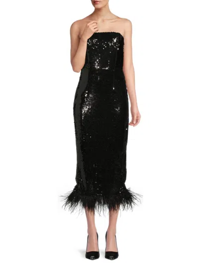 BEBE WOMEN'S SEQUIN MIDI-DRESS
