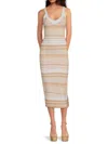 Bebe Striped Sweater Midi Dress In Cream