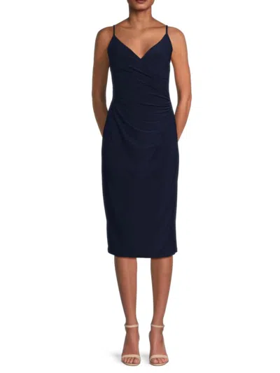 Bebe Women's Surplice Midi Dress In Navy