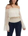 Bebe Women's Swiss Dot Bell Sleeve Blouse In Yellow