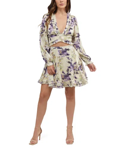 BEBE WOMEN'S YORYU RUFFLE WRAP TOP