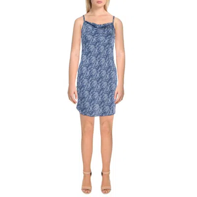 Bebe Womens Printed Polyester Slip Dress In Multi
