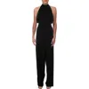 Bebe Womens Ruffled Halter Jumpsuit In Black
