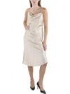 Bebe Womens Sateen Midi Slip Dress In Grey