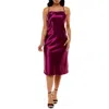Bebe Womens Satin Drapey Slip Dress In Purple