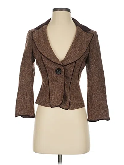 Pre-owned Bebe Wool Blazer Jacket In Brown
