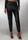 Bebe X Ciara Natural Waist Vegan Leather Jogger In Black
