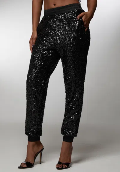 Bebe X Ciara Sequin Jogger In Black