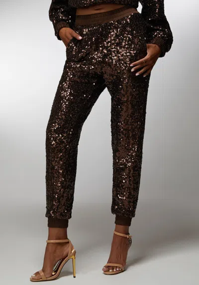 Bebe X Ciara Sequin Jogger In Dark Astro