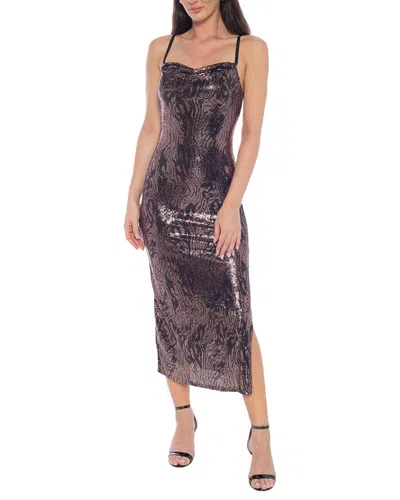Bebe Zebra Maxi Dress In Gray