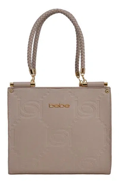 Bebe Zenia Braided Handle Tote Bag In Brown