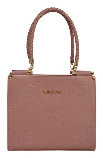 Bebe Zenia Braided Handle Tote Bag In Pink