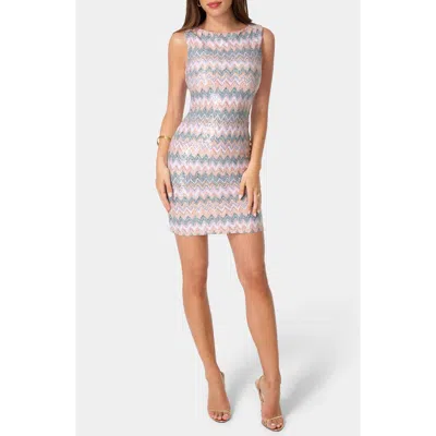 Bebe Zigzag Print Body-con Minidress In Multi