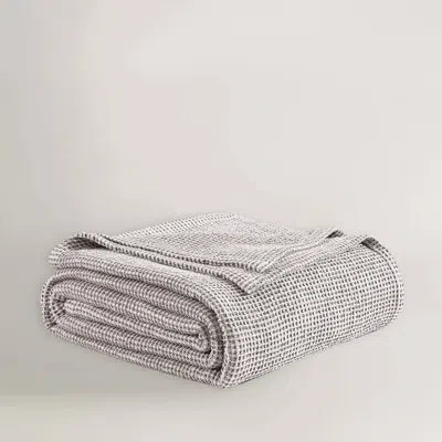 Bebejan 100% Organic Cotton Washed Waffle Blanket In Gray