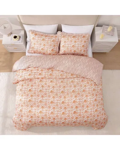 Bebejan 220 Thread Count Bebeteen By Clay Trees Reversible Comforter Set In Orange