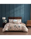 Bebejan 220 Thread Count Blossom Reversible Comforter Set In Neutral