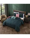 Bebejan 220 Thread Count Botanical Birds Reversible Comforter Set In Green