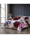 Bebejan Magenta Floral Reversible Comforter Set In Multi