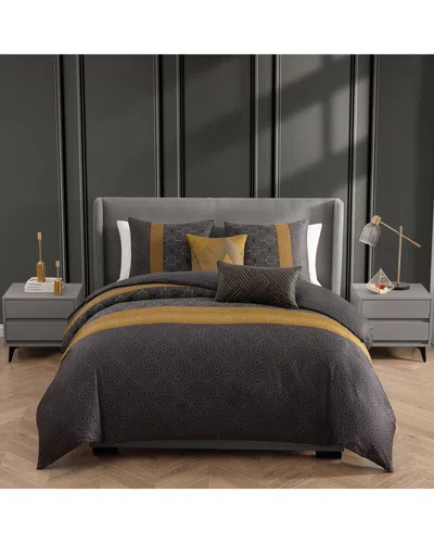 Bebejan 220 Thread Count Hex Reversible Comforter Set In Gray