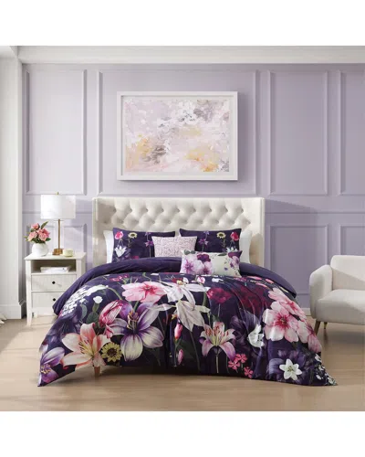 Bebejan 220 Thread Count Morning Glory Reversible Comforter Set In Multi