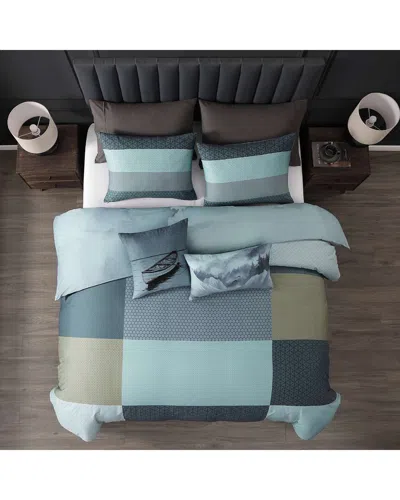 BEBEJAN BEBEJAN 220 THREAD COUNT NATURE BLUES REVERSIBLE COMFORTER SET