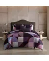 Bebejan 220 Thread Count Orchid Matrix Reversible Comforter Set In Black