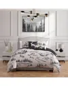Bebejan 220 Thread Count Rocky Mountains Reversible Comforter Set In Gray