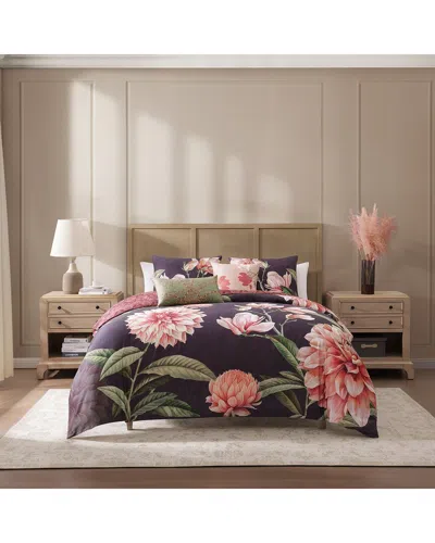 Bebejan 220 Thread Count Serenade Reversible Comforter Set In Black