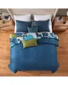 Bebejan 220 Thread Count Teal Tapestry Reversible Comforter Set In Blue