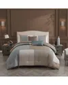 Bebejan 220 Thread Count Tranquil Patch Reversible Comforter Set In Brown