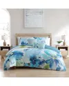 Bebejan 220 Thread Count Watercolor Blue Reversible Comforter Set In Multi