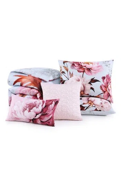 Bebejan Blooming Peonies 5-piece Cotton Sateen Comforter Set In Blue