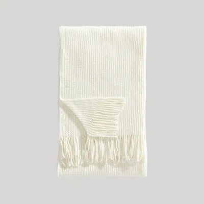 Bebejan Chenille Throw In Ivory