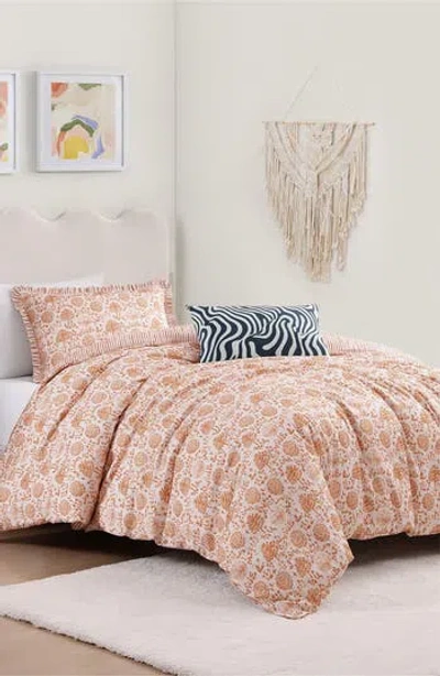 Bebejan Clay Trees Reversible 5-piece Comforter Set In Orange