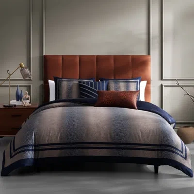 Bebejan Dark Blue Animal Prints 100% Cotton Sateen 5 Piece Reversible Comforter Set