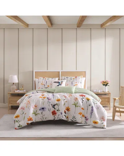 Bebejan Fresh Cut Flowers Reversible Comforter Set In Multi