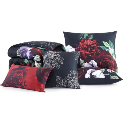 Bebejan Moody Painting 5-piece Reversible Comforter Set In Black