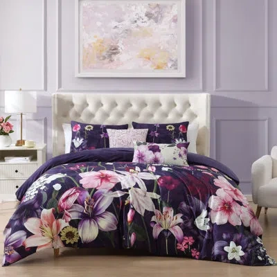 Bebejan Morning Glory 100% Cotton Sateen 5 Piece Reversible Comforter Set