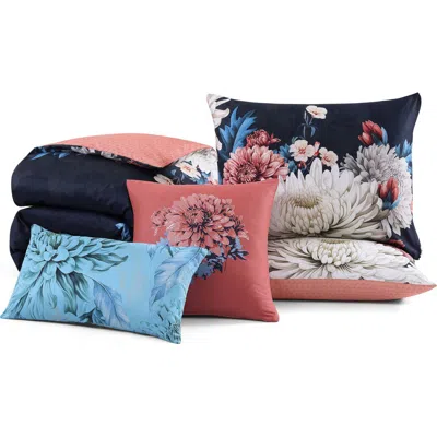 BEBEJAN BEBEJAN NAVY MUMS REVERSIBLE 5-PIECE COMFORTER SET