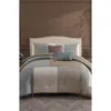 Bebejan Tranquil Patch Cotton Sateen Comforter Set In Blue