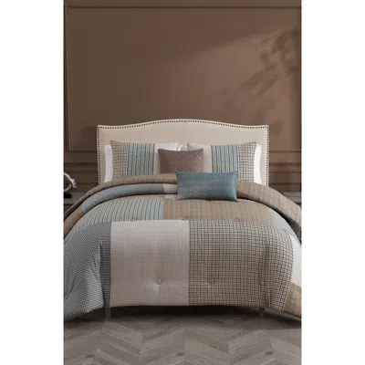 Bebejan Tranquil Patch Cotton Sateen Comforter Set In Blue