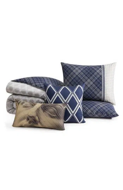 Bebejan Vertigeo Reversible Cotton Sateen Comforter Set In Blue